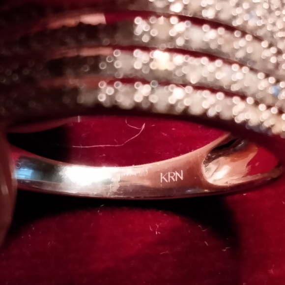 Multi roll miracle plate .25kt diamond sterling silver band - Picture 5 of 10